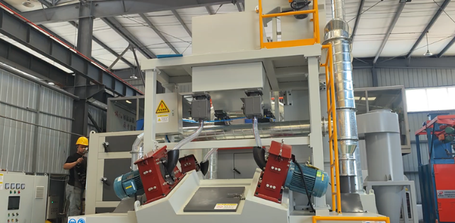 定西板材除锈强化，通过式抛丸机应用案例